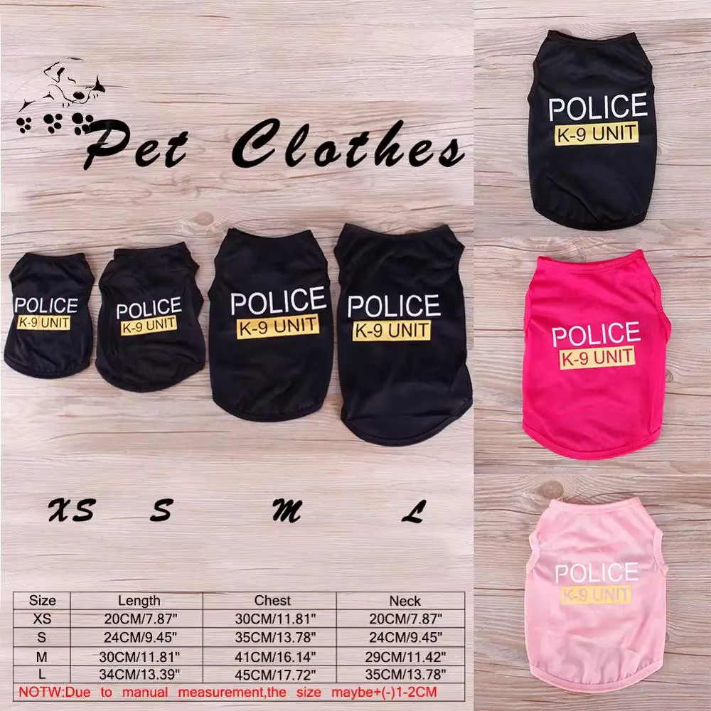 Pet Dog Clother for Small Dogs Polyester Cat Vest Pet Clothing with Warning Pattern for Chihuahua Bulldogs Puppy Costume T-shirt — image 2