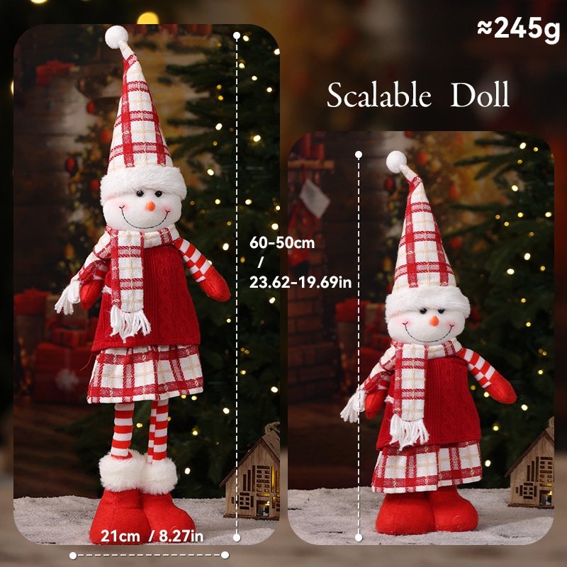 Christmas Stretchy Creative Dolls, Knit-Style Santa Claus, Snowman Reindeer Figurines Holiday Decoration — image 5