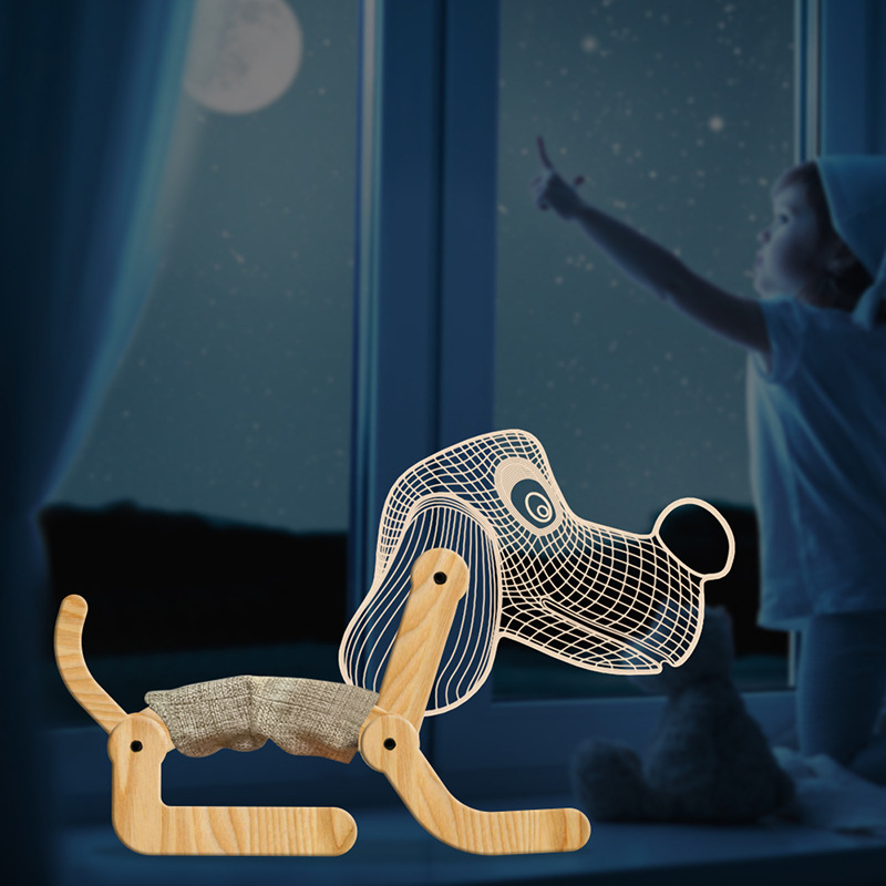 Puppy Folding Table Lamp Led Creative Product New 3D Night Light — image 1