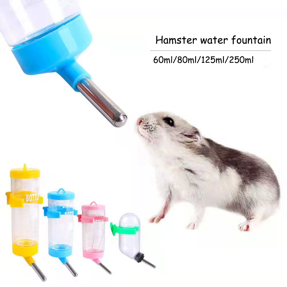 Plastic Hamster Drinker Water Bottle Dispenser Feeder Hanging Pet Dog Guinea Pig Squirrel Rabbit Drinking Head Pipe Fountain — image 1