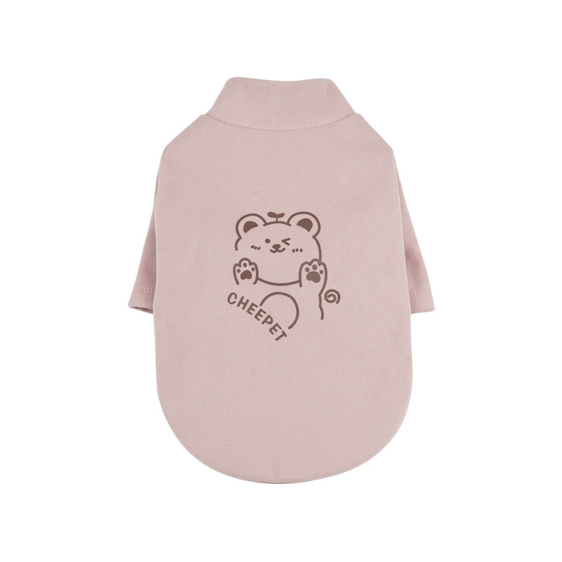 Printed Bear Sweatshirt Faux Shedding Warm Dog Clothes Puppy Dog Bottoming Shirt Pet Two Feet Clothing — image 9