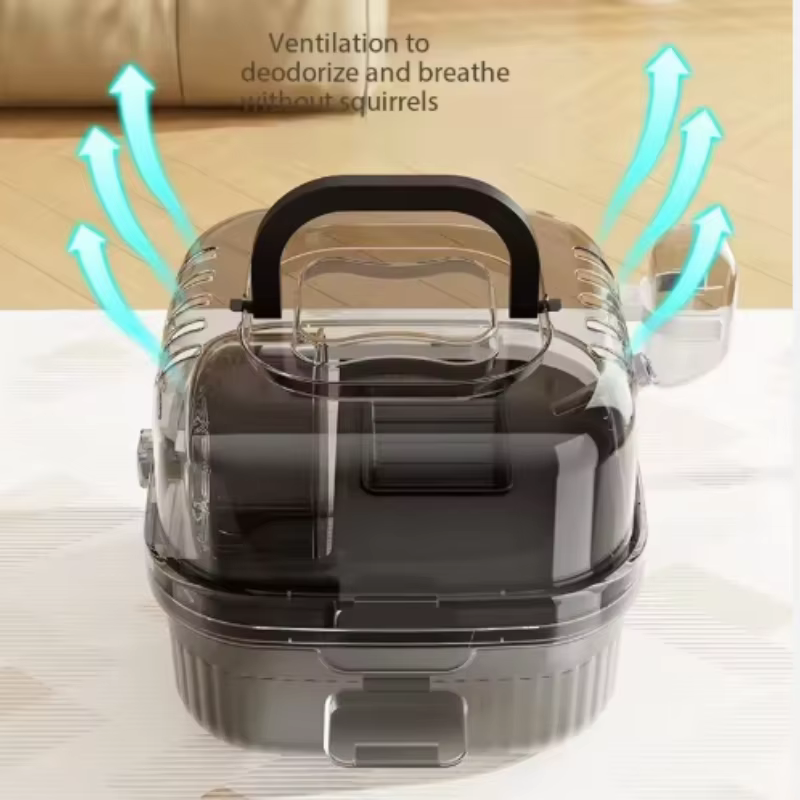 Large Capacity Chinchilla Cage with Water Translucent Hamster Travel Carry Case Breathable Small Animal Carrier Hamster Habitat — image 4