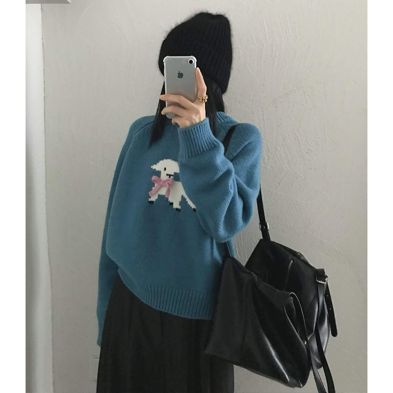 Cartoon jacquard dog pullover sweater — image 3