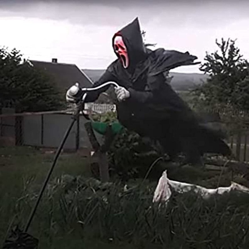 Creative Garden Ghostface Scarecrow Yard Hanging Scaring Scream Halloween Ghostface Scarecrow Decoration Repeller Bird — image 4