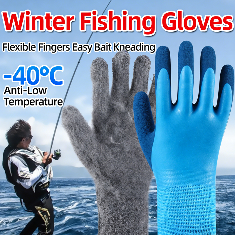 2 Piezas de Guantes de Invierno Cálidos, para Esquí, Cámaras Frigoríficas, Pesca, Impermeables, Afelpados, Resistentes al Desgaste, Gruesos y Anticongelantes — imagen 7