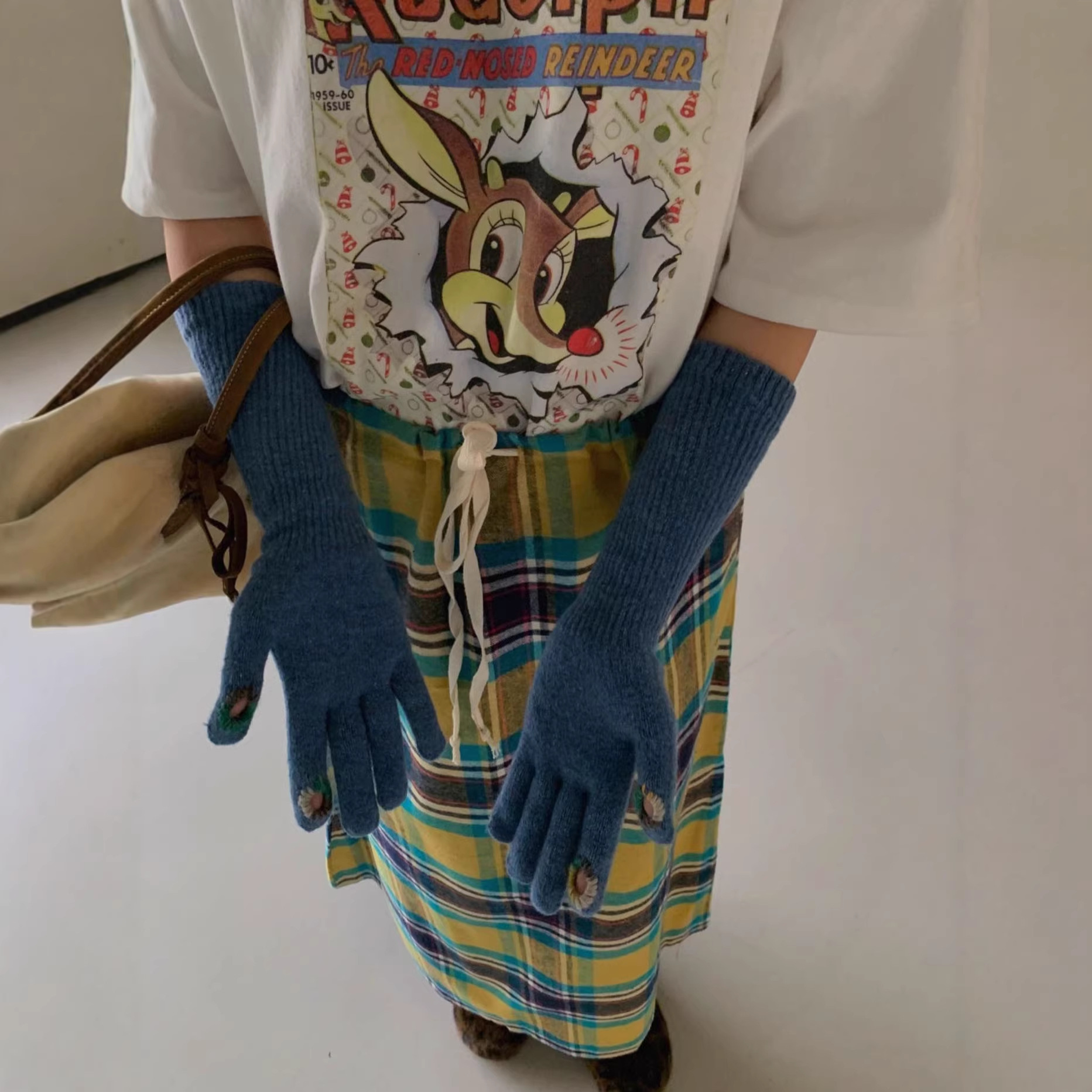 Cartoon Deer Print Cotton Short Sleeve T-Shirt — image 4
