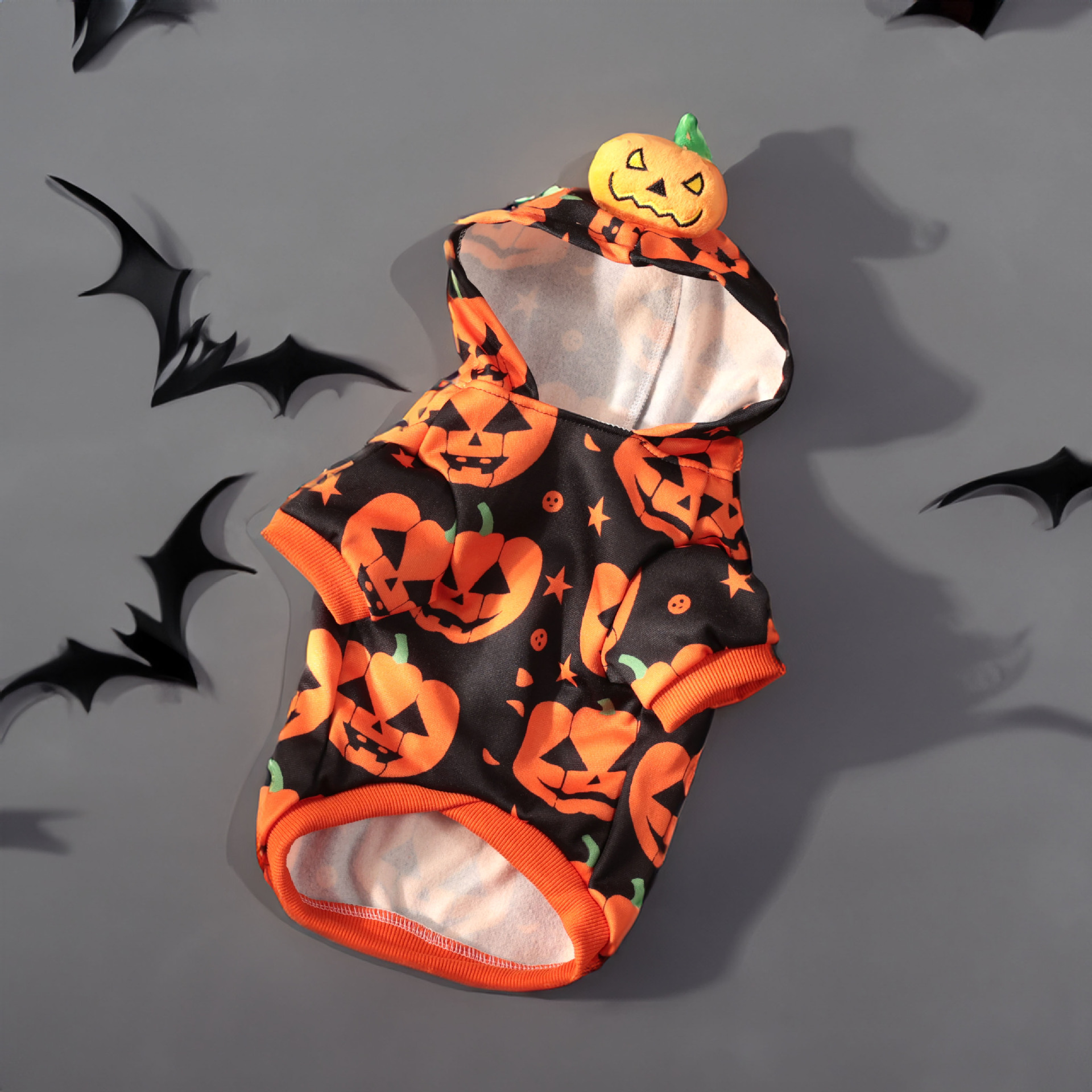Halloween Pet Dog Clothes Cat Dog Halloween Pumpkin Hoodie Sweatshirt for Medium and Small Dogs Teddy — image 4