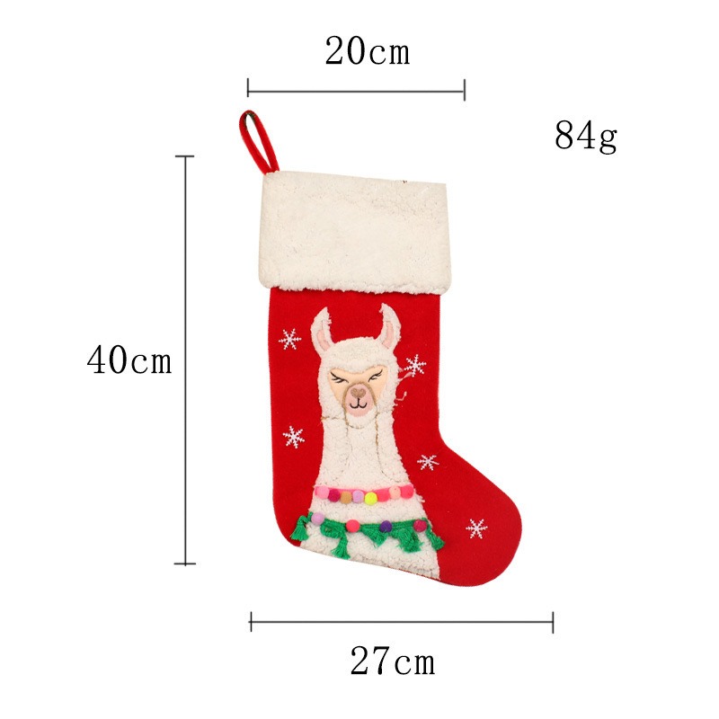 New Christmas Socks Cute Alpaca Candy Socks Christmas Decoration Children's Festival Gift Socks Gift Bags Festival Pendants — image 3