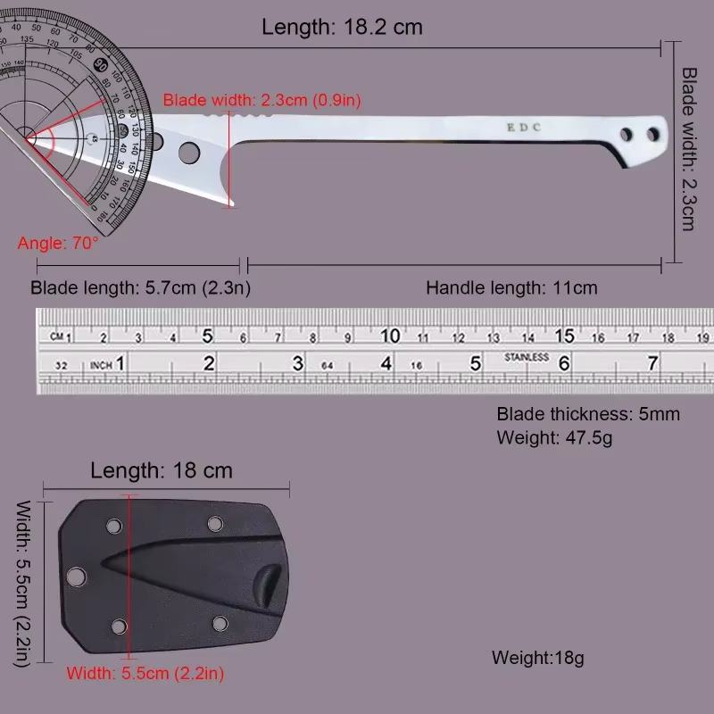 New Pocket knife, foutdoors ishing knife 440c one-piece steel hunting knife +K sheath, EDC camping tool knife — image 5