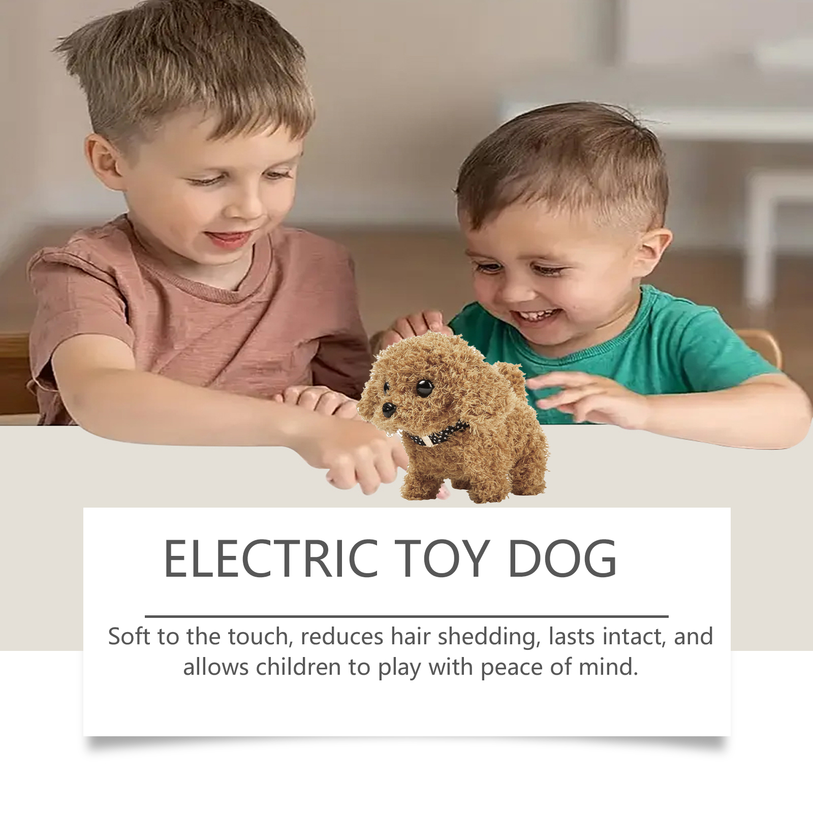 Cute Plush Juguetón Perro Eléctrico, Juguetón Interactivo de Perro Realista para Niños — imagen 5