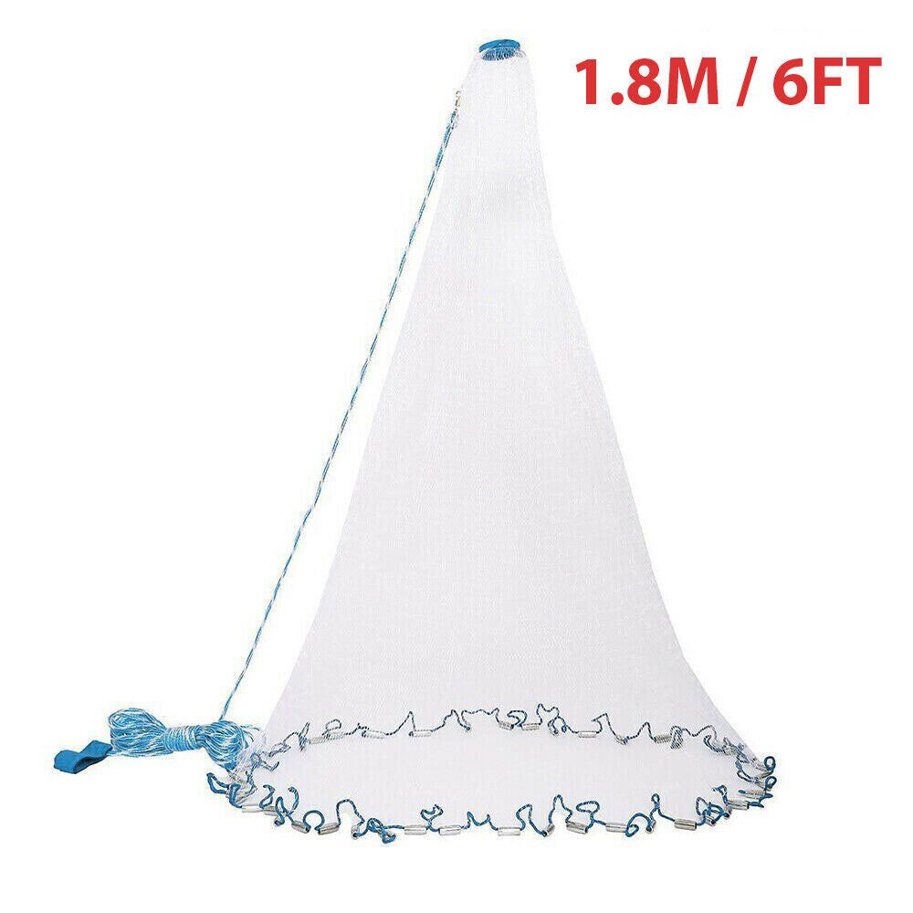 Red de Pescar para Cazar con Red de Pesca Manual Fácil Lanzamiento Fuerte Malla Nylon USA — imagen 1