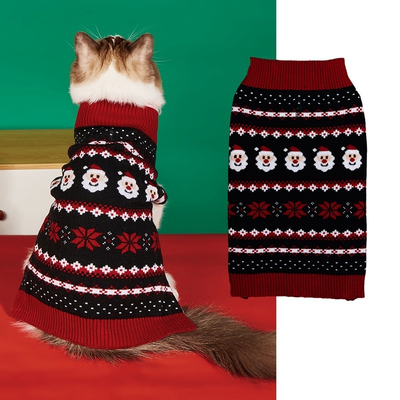 Pet clothes Santa Claus Christmas tree car reindeer snowflakes gingerbread people dogs sweaters autumn and winter — image 9