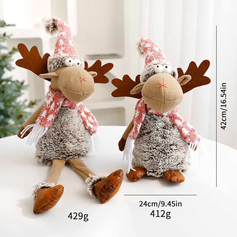 Reindeer Plush Christmas Decoration Ornament Window Display Decorative Figurine — image 8