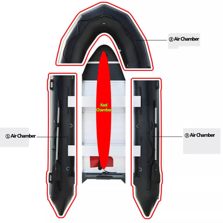 Professional 1.2MM PVC Anti-collision Black Inflatable Boat with Aluminum Floor Set Fishing Speed Raft Kayak Rowing Accessories — image 3