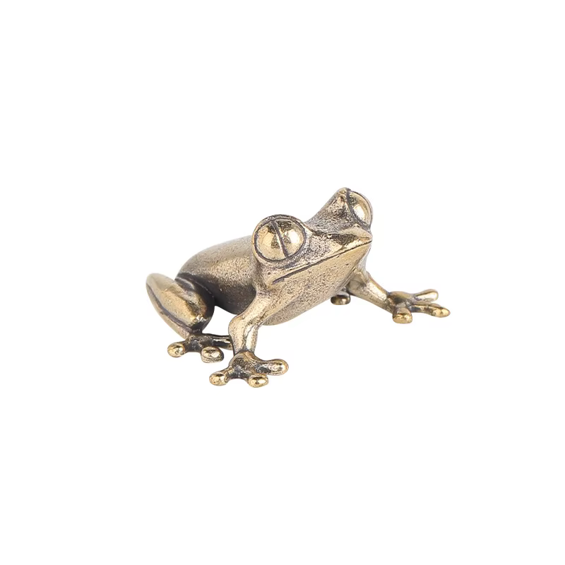 Miniaturas de Rana de Bronce Retro Pequeñas Figuras Animales Decoración para Hogar Ornaments de Oficina — imagen 6