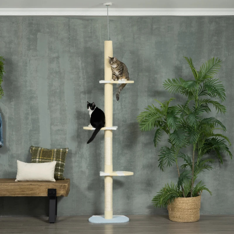 Árbol para Gatos de 4 Niveles del Piso al Techo, Altura Ajustable de 87 a 103 Pulgadas — imagen 11