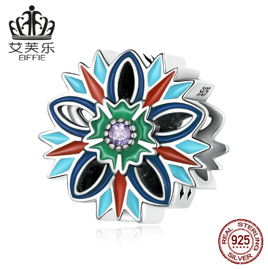 Cinturón de pulsera EIFFIE en plata esterlina S925 con flores de zafiro y aceite que caen, diseño simple y sencillo — imagen 1