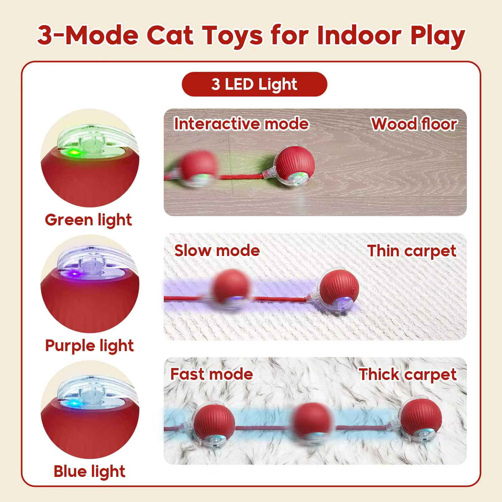 Interactive Dog Cat Toy Ball, Automatic Moving Bouncing Rolling, Pet Smart Chase Ball Rechargeable, Enrichment Toys — image 3