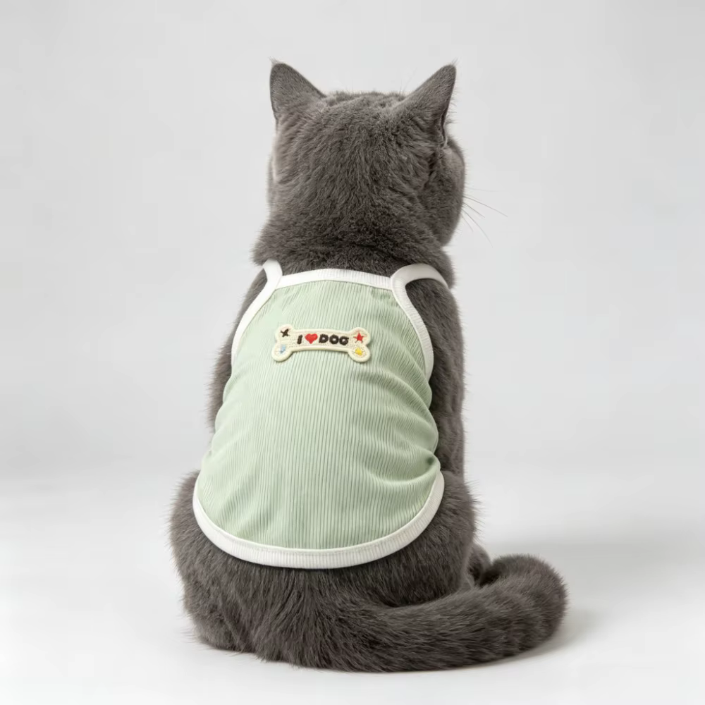 Piece Knit Decorative Breathable Striped Pet Tank Top Summer Lightweight Pet Clothing Comfortable Daily Wear Suitable for Small — image 5
