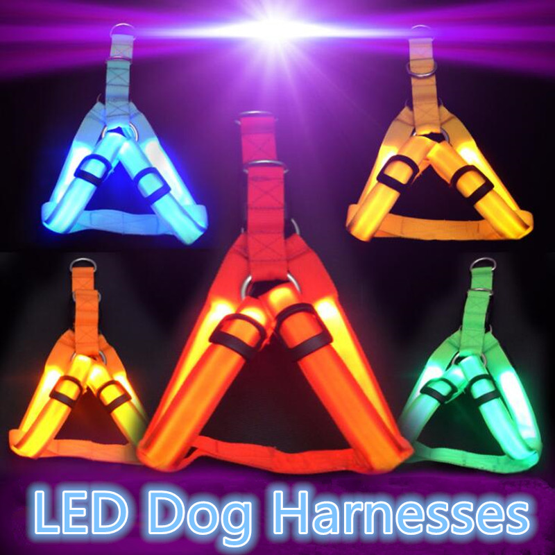 Nylon Pet Safety LED Harness Dog Product Flashing Light Harness Dog Harness Leash Rope Belt — image 1