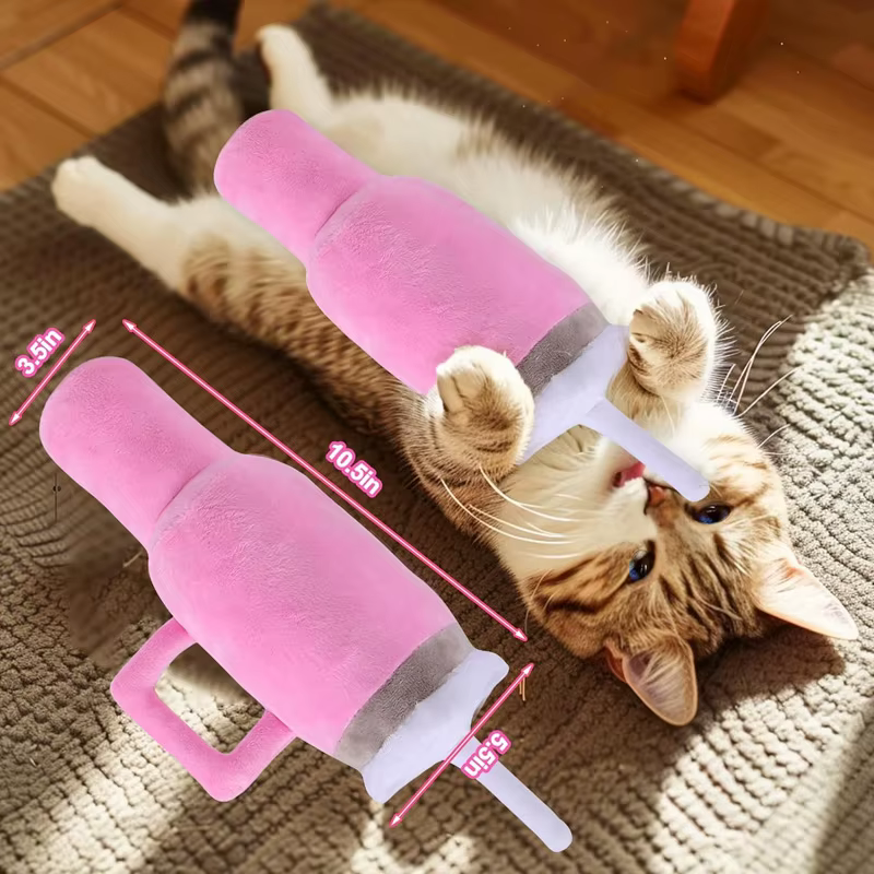 Muñeca de Peluche Rosa con Forma de Vaso para Mascotas, Juguetes Adorables para Perros Diarios — imagen 6