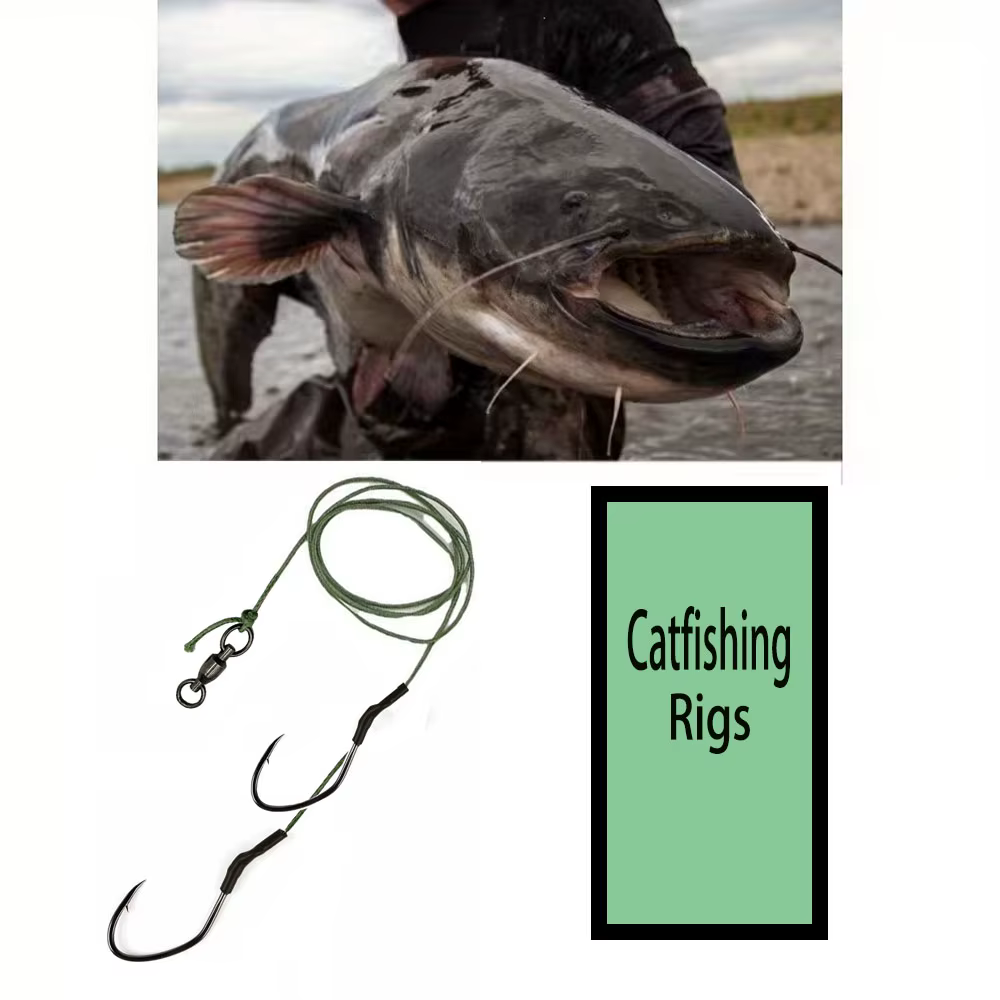 Outdoor Catfish Fishing Gear Set - Two Heavy-Duty Single Hooks, Bite-Resistant Pe Tubing (Freshwater Night Fishing) — image 5