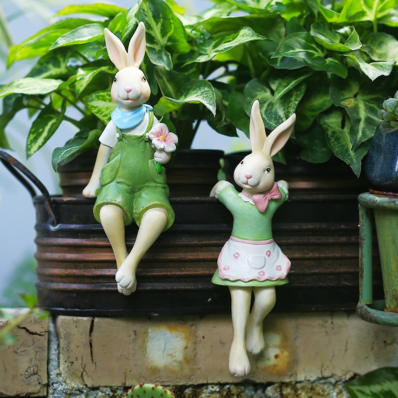 Decoraciones para conejos - macetas de flores y adornos — imagen 4