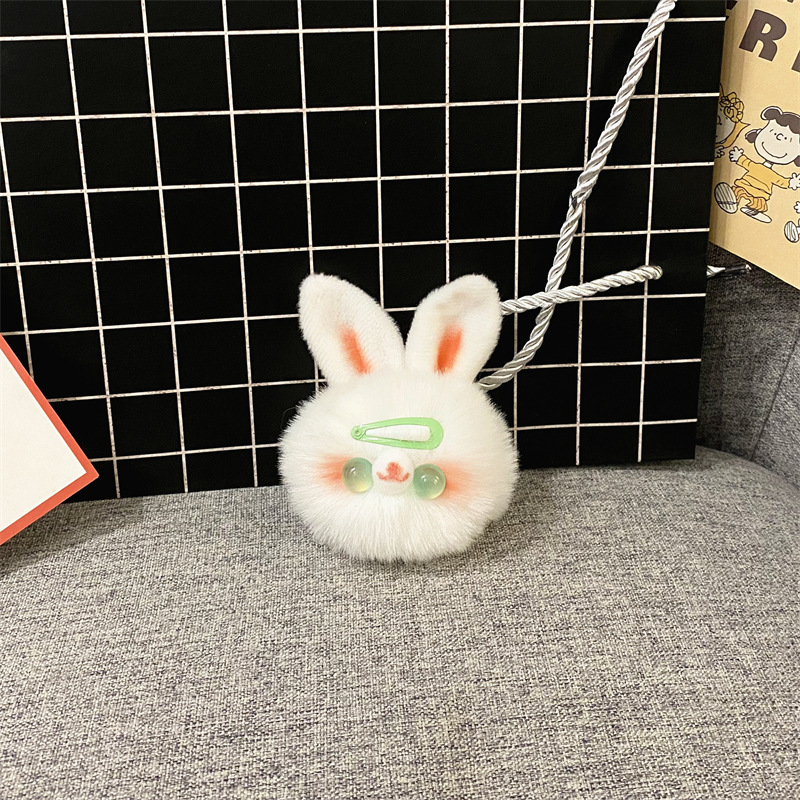 Cute Bunny Plush Key Chain Girl Heart Cartoon Doll Bag Pendant Car Key Chain Gift Accessories — image 6