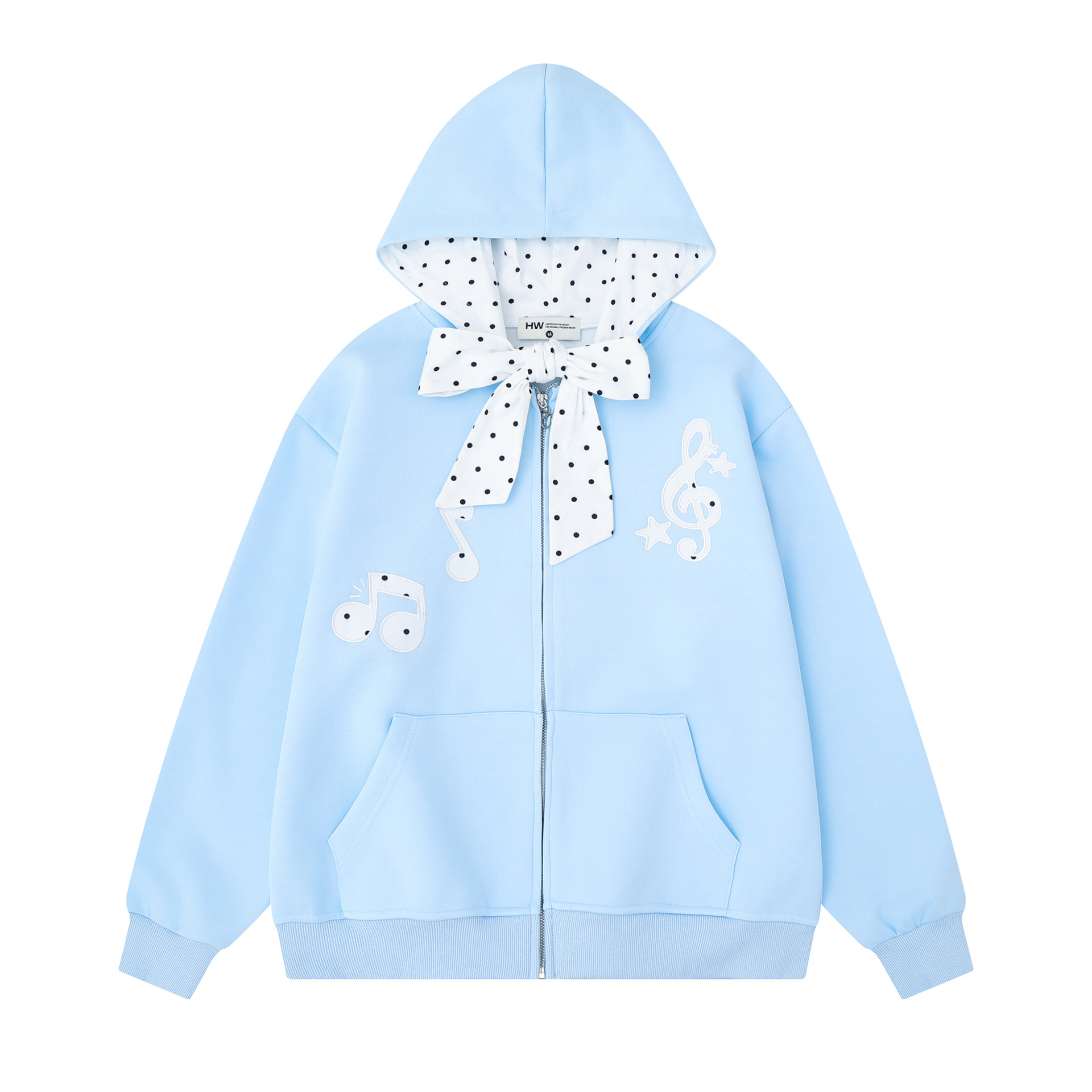 Women's Tie-Dye Hooded Cardigan with Cartoon Kitten Embroidery, Faux Fur Collar and Cat Ears — image 3