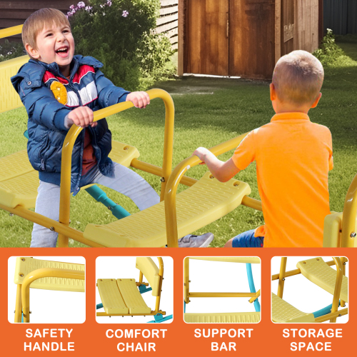 Caballo de Paseo para Niños en Jardín - Equipo de Parque Infantil con Sillas Múltiples y Bajos — imagen 8