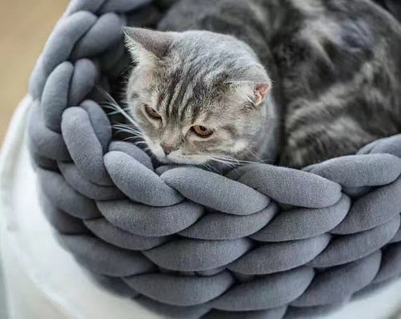 Filled Cotton Coarse Wool Hand-Woven Pet Cat Litter Can Be Machine Washed Coarse Cloth Dog Litter — image 18