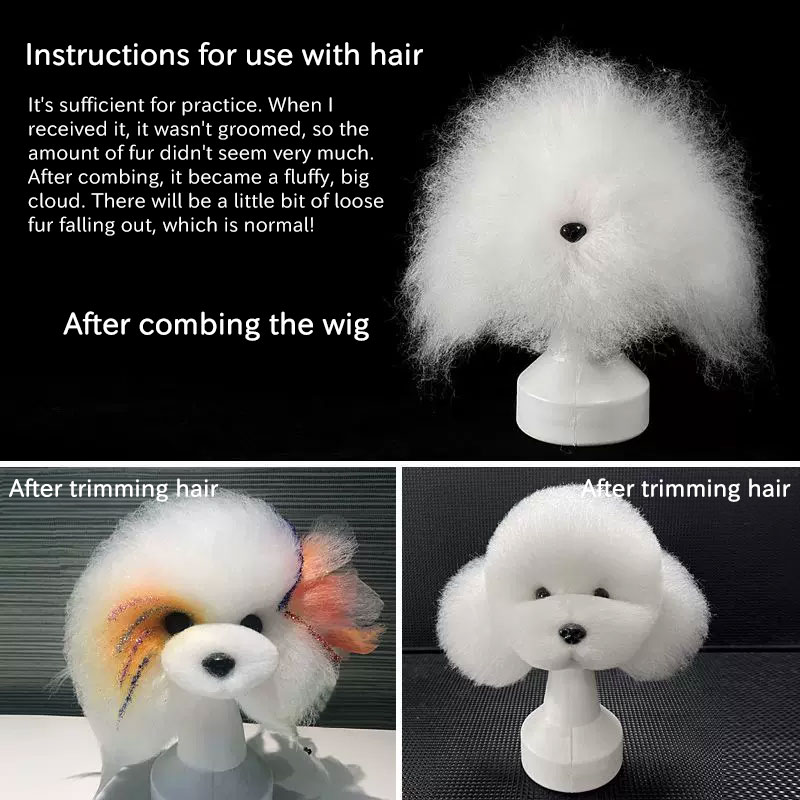 Cabeza de Entrenamiento para Pelo Canino Profesional | Modelo de Practica para Estudiantes de Estética Animal y Cuidado del Pelaje — imagen 16