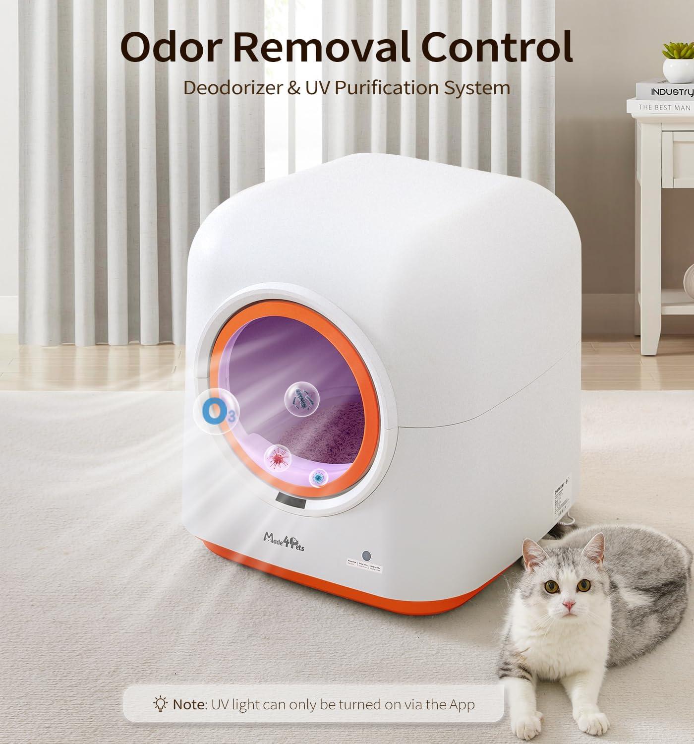 Caja de Arena Automática para Gatos, Control Inteligente por Aplicación, Desodorizante, Sensor Infrarrojo, Adecuada para Múltiples Gatos — imagen 9