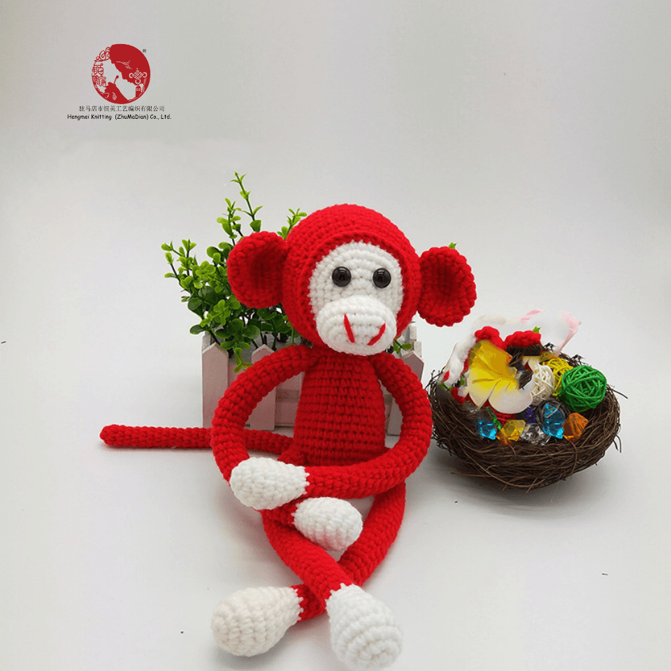 Creative Spider Monkey Plush Toy - Handmade Crochet Knitted Yarn Doll — image 5