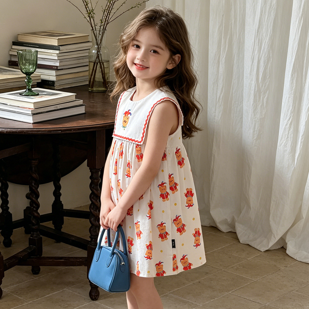 Cute Bear Print Sleeveless Dress for Girls — image 5