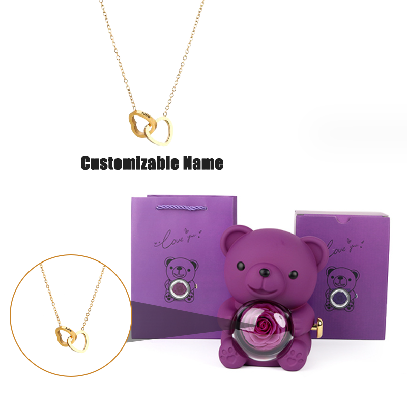 Caja de Regalo con Oso Teddy y Collar Personalizado para Mujer, Madre o Esposa — imagen 5