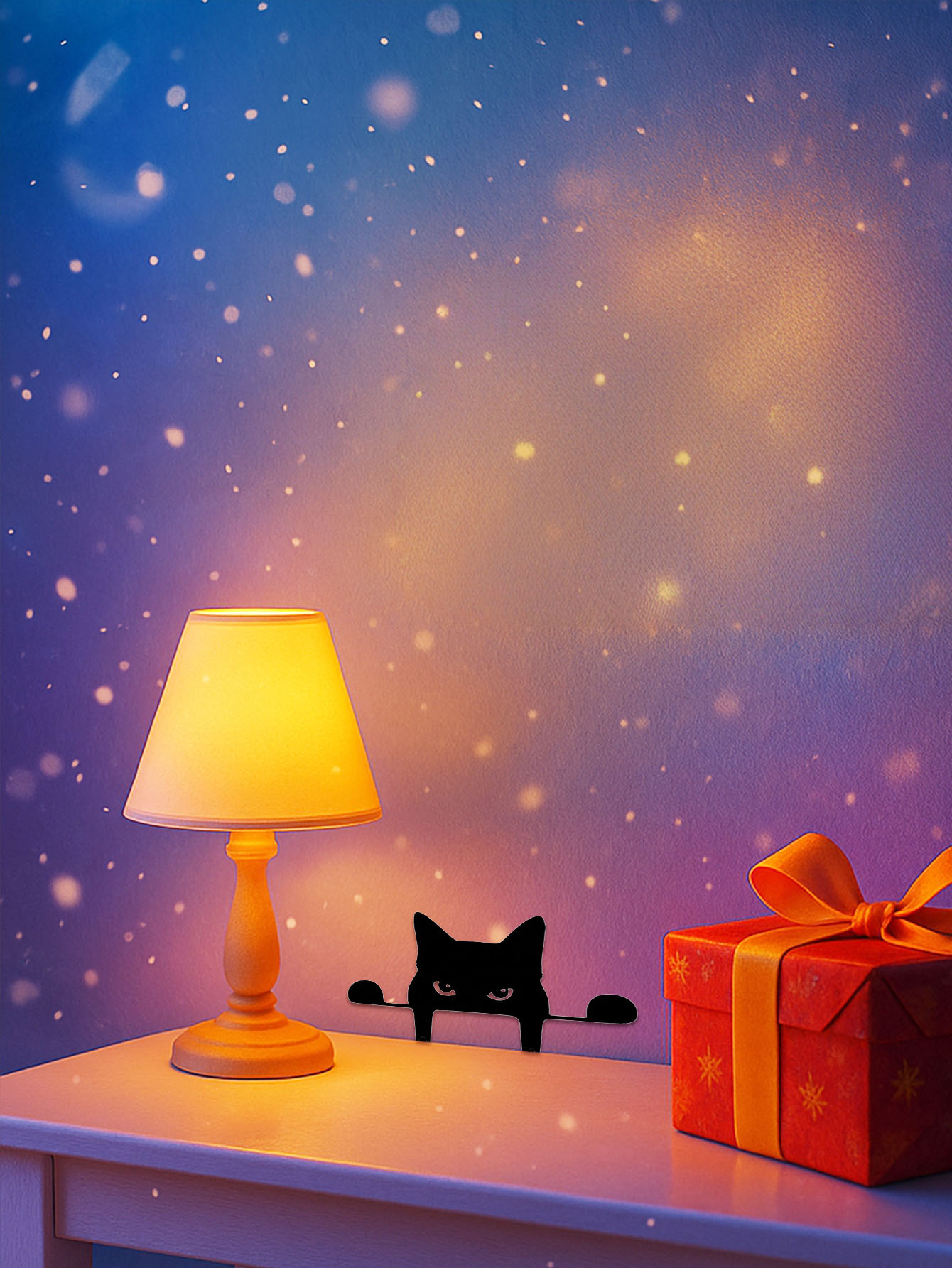 Elegante Escultura de Metal Negro con Gato Mirando en Silueta: Decoración para Jardín y Patio — imagen 2