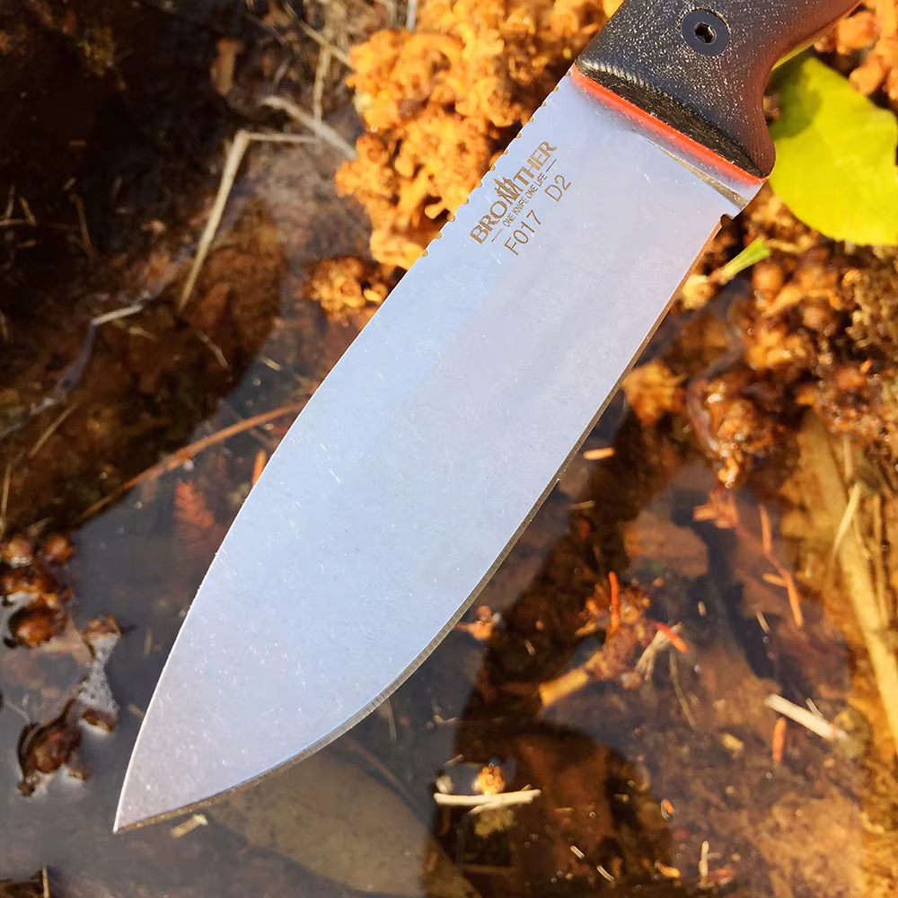 Brother Knife F017 Bushcarft D2 Hunting Knives Stone Wash Micarta Grips Sharp Fixed Blade Fishing Outdoor Knife — image 5