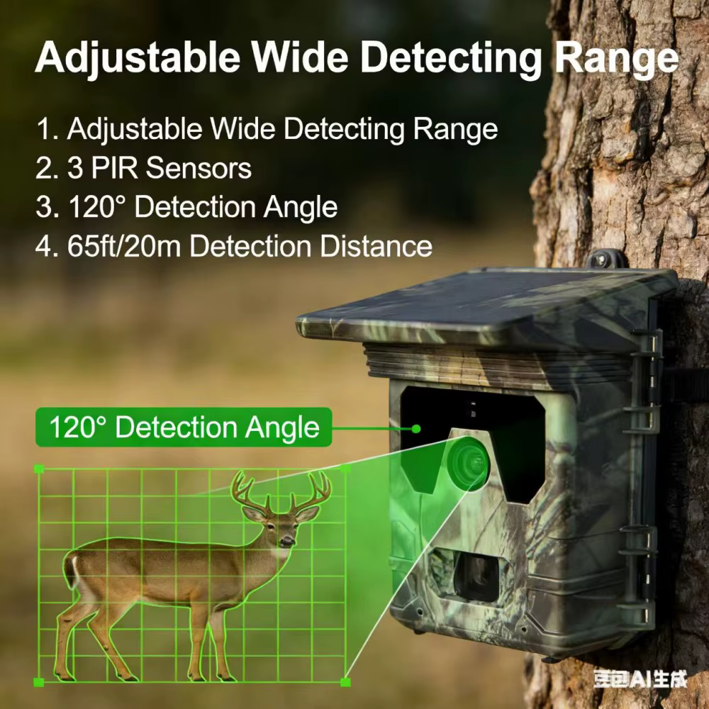 50MP 4K Solar Panel Hunting Camera Infrared Night Vision Monitoring Wildlife Trap Trail Camera Video Photo Recorder Cam — image 4