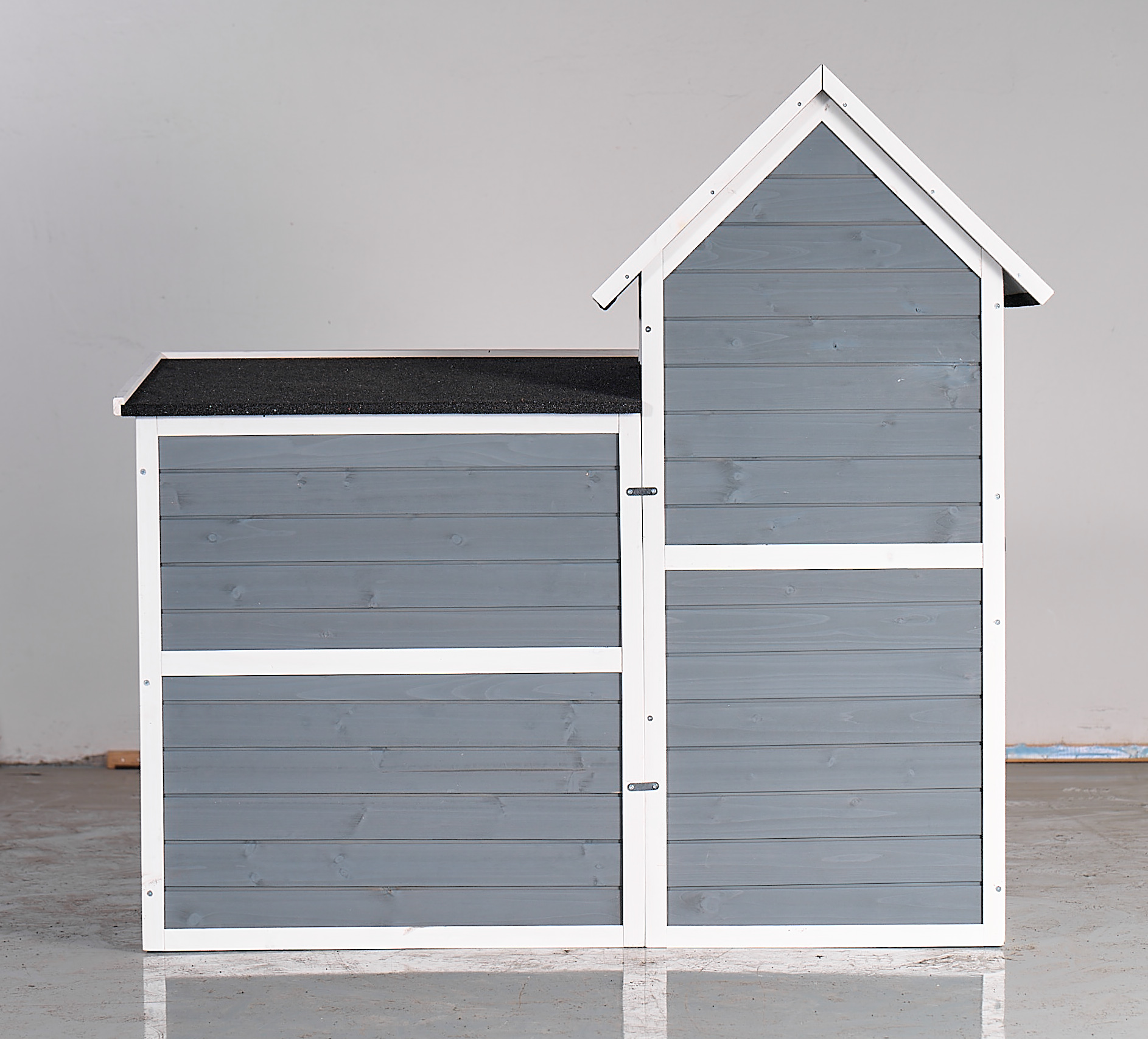 Large Outdoor Chicken Coop Cage, Weatherproof 2-Story Chicken Coop & Rabbit Hutch, Wooden Indoor Outdoor Pet House With No-Leak Tray, Waterproof Roof Pull-Out Tray 50.98L X 48.23 H, Grey, Blue — imagen 5