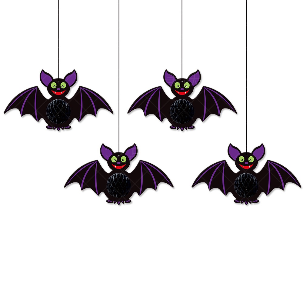 Halloween Decorative Hanging Ornament Spider Bat Honeycomb Ball Pendant 3D Spider Honeycomb Decoration — image 7