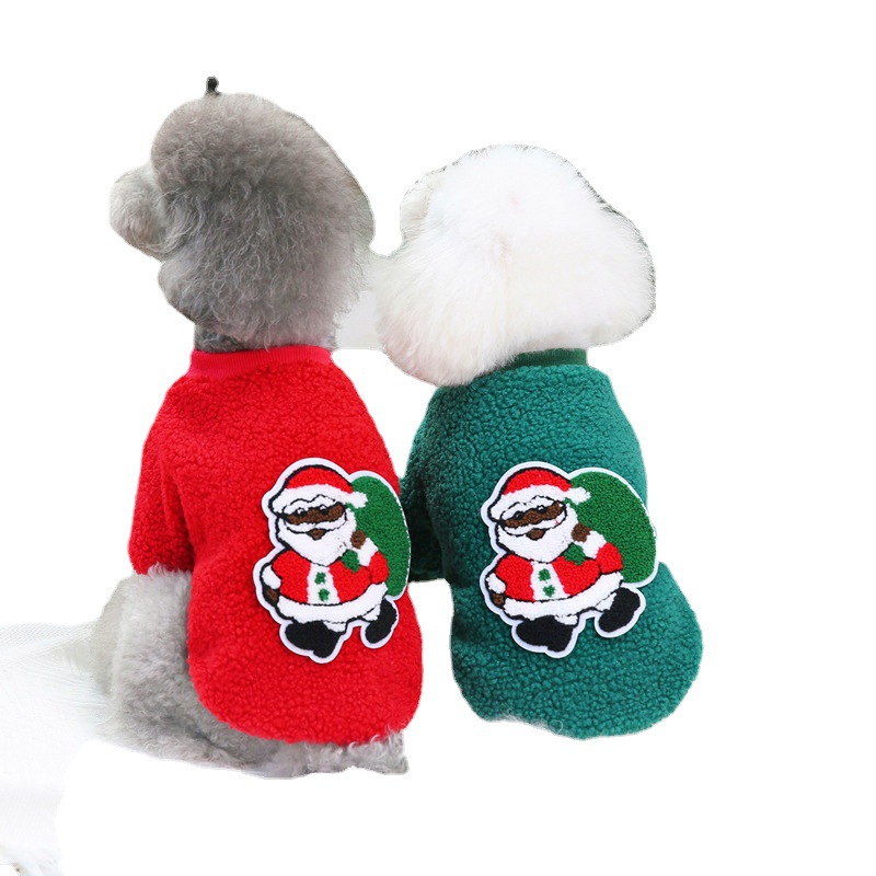 Dog Clothes Autumn/Winter Pet Clothes Teddy Small Dog Pet Clothes Winter 21 Christmas Tree Velvet Clothes — image 1