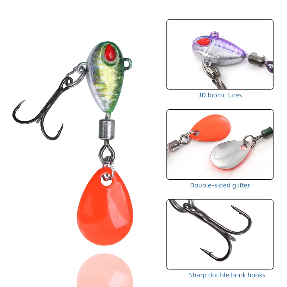Far Casting Sea Bass Fishing Lures Spoon Spinner Bait Sinking Wobblers Metal Jig VIB Rotating Sequin Tail Saltwater Baits — image 2