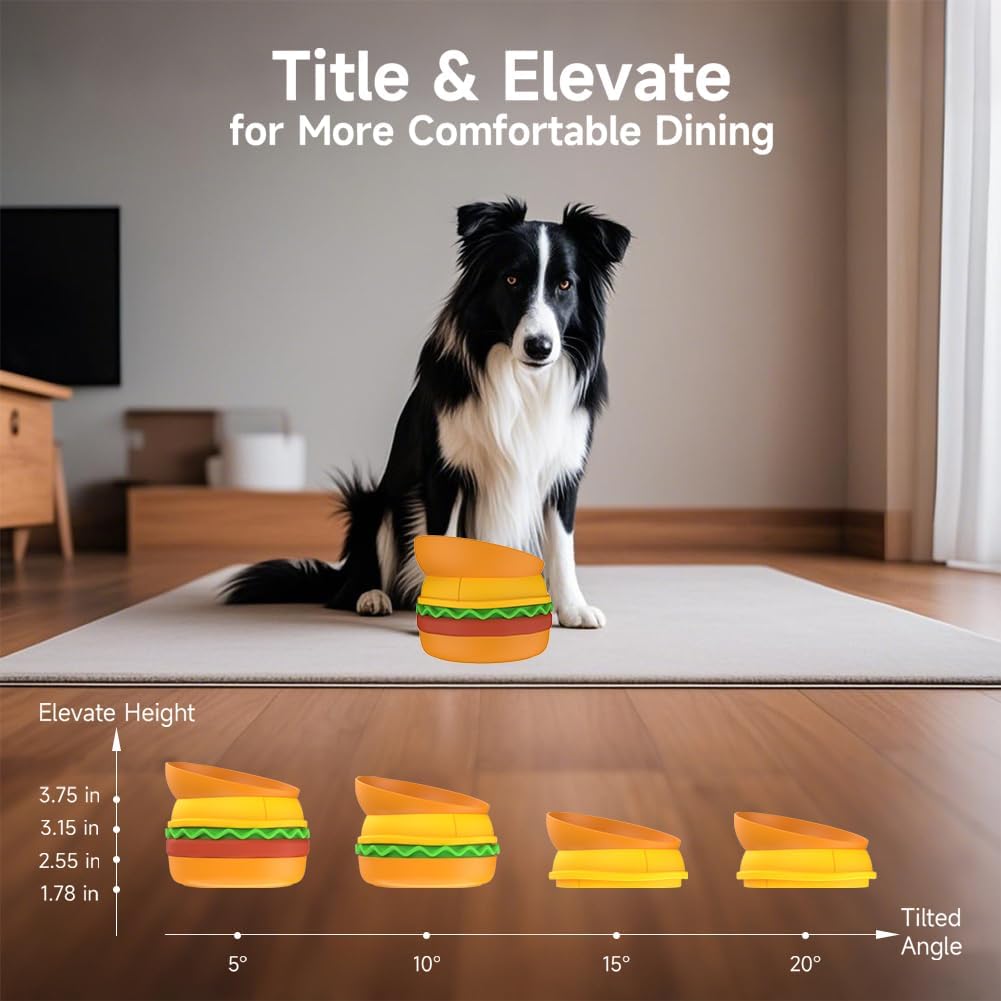 Combinación de Tazones para Perros y Gatos con Apariencia de Hamburguesa - 5 en 1 — imagen 4
