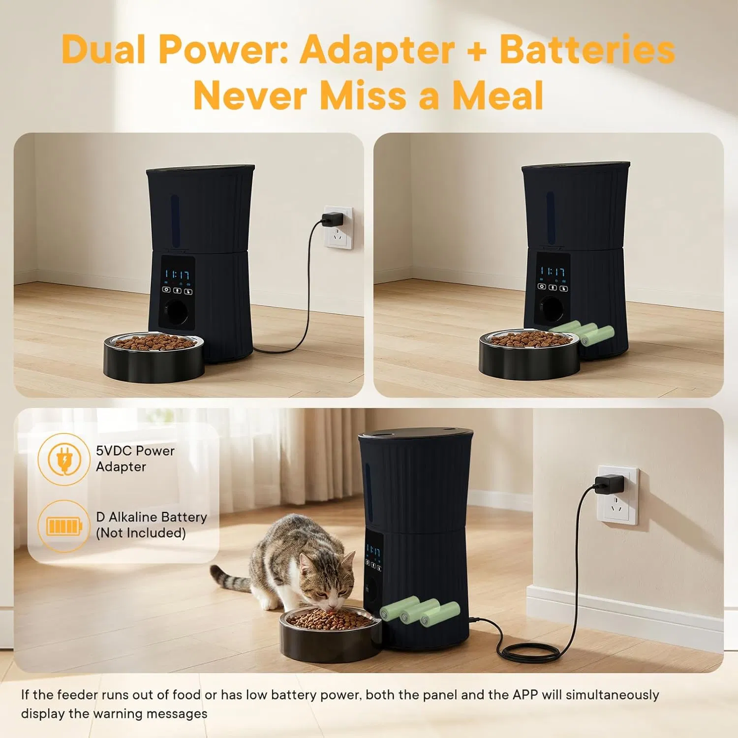 Intelligent feeder, equipped with WiFi application control function, a 4-liter capacity intelligent pet food dispenser specifically for cats and dog — image 8