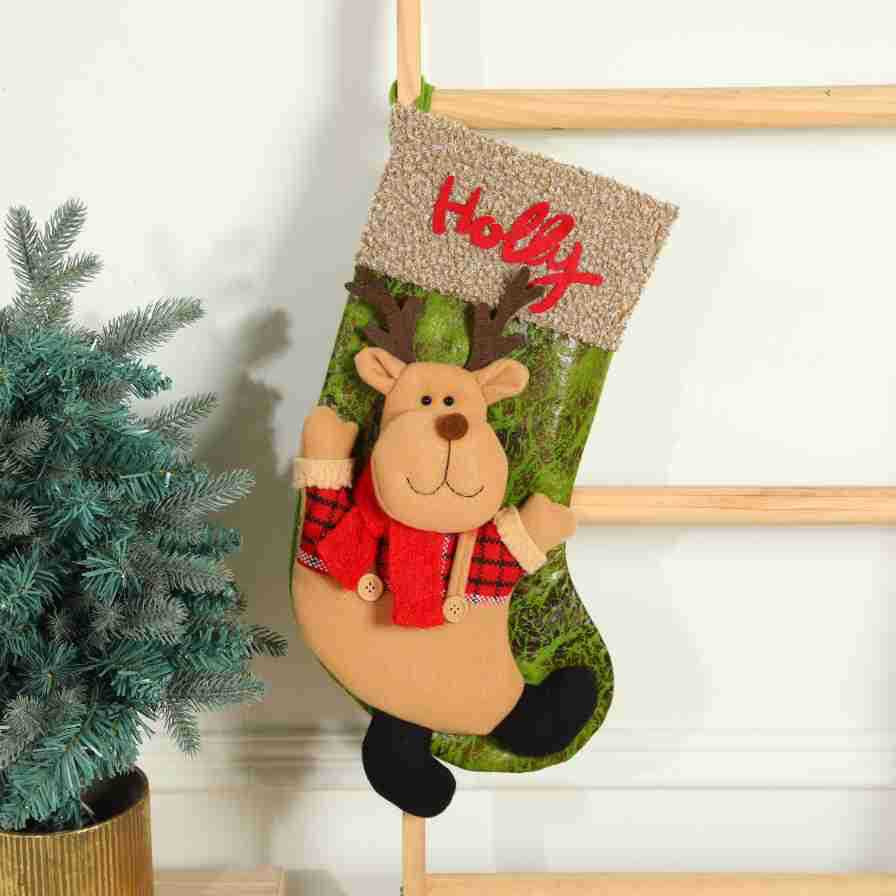 Christmas Socks, Christmas Gift Bag, Christmas Decoration Gift Bag, Christmas Elk Old Man Pendant Gift Bag — image 8