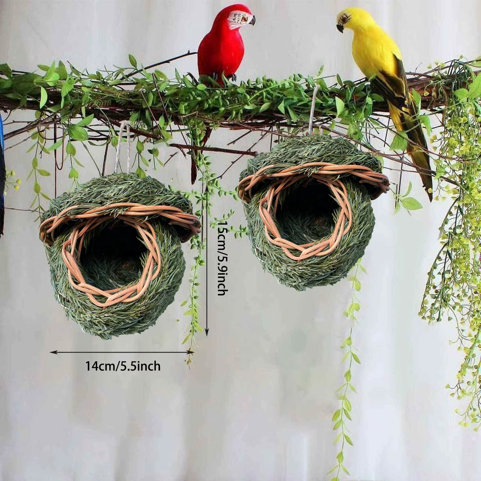 Pet Hanging bed Birds Nest Outdoor Hand-weaved Decorative Bird House Bird Cage Shelter For Garden Decoration Pet Bedroom — image 6