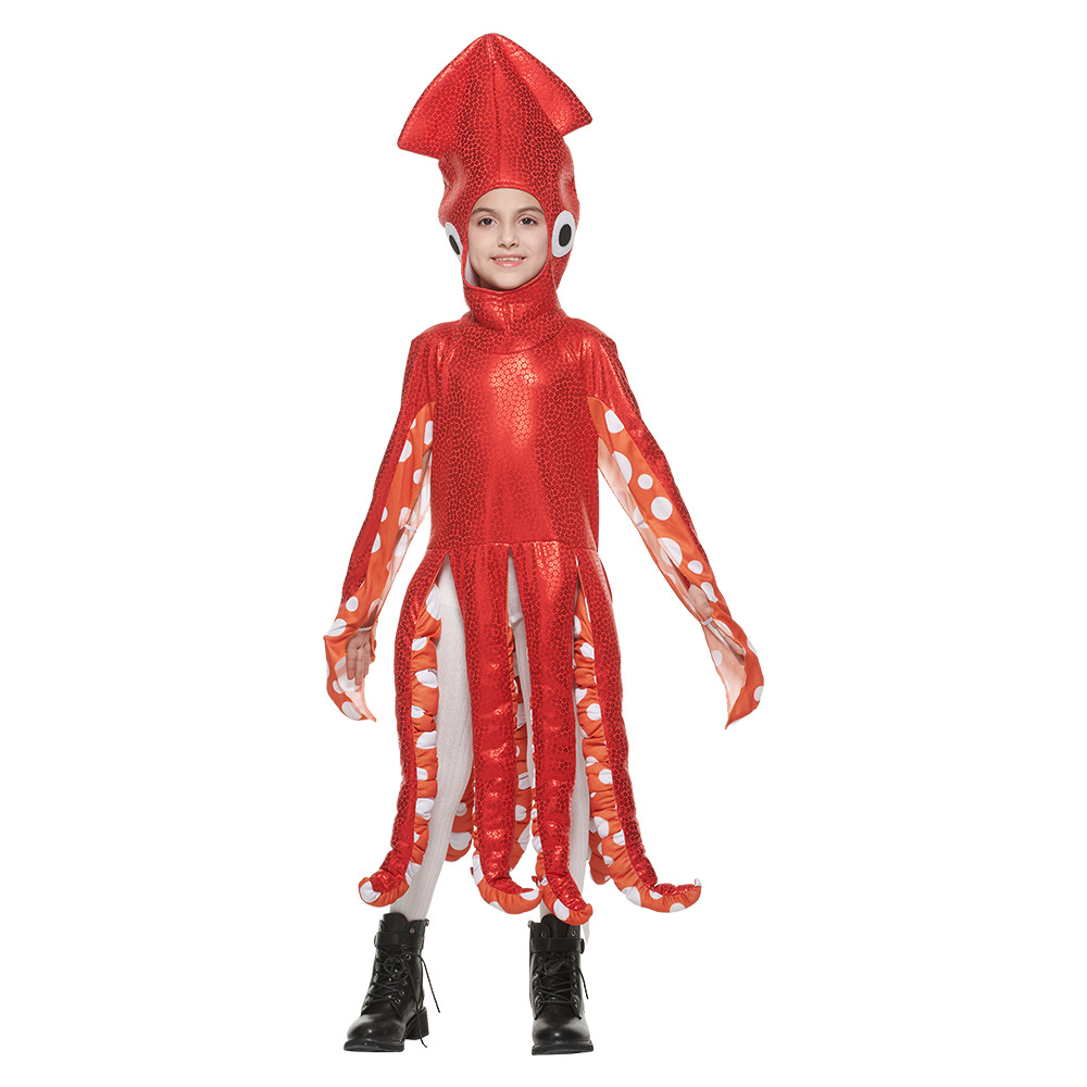 New Halloween children's costumes sea creatures cute squid one piece school party funny costumes — image 4