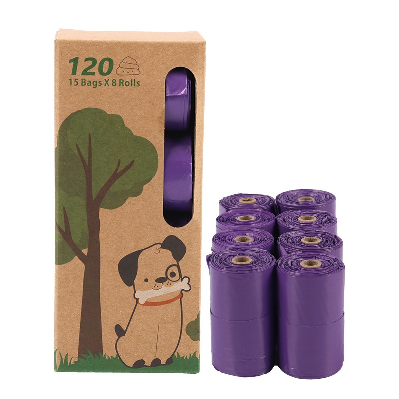 Biodegradable purple pet vest bag with roll up pet garbage bag and fecal collection bag — image 4