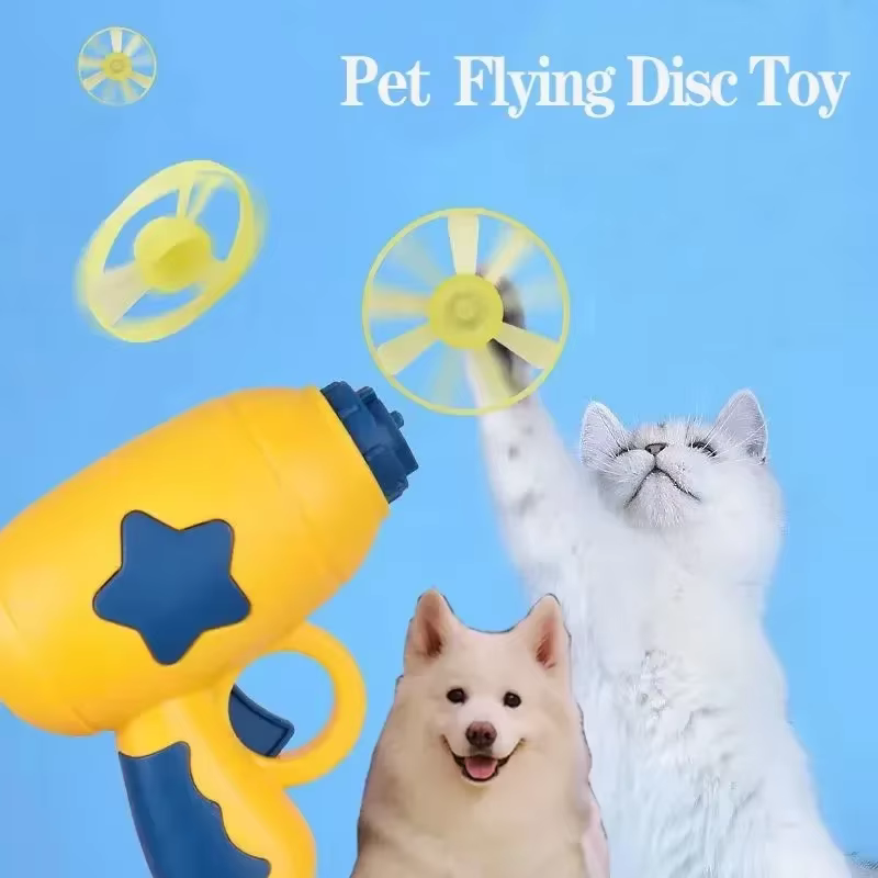 Funny Cat Toy Interactive Launch Pet Training Toy For Kitten Mini Flying Disc Shooting Gun Chasing Games Cat Toys Pet Supplies — image 2